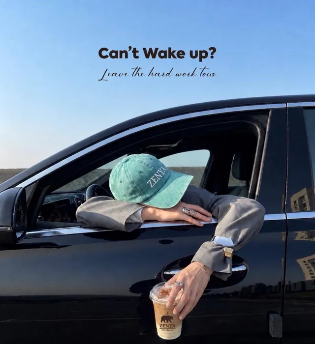 Can't wake up? — arabadan uzanan elde Zenya latte